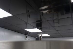 FPS-Belgium-systeemplafond-zwart Hygiënisch systeemplafond voor foodproductie en andere hygiënische ruimtes